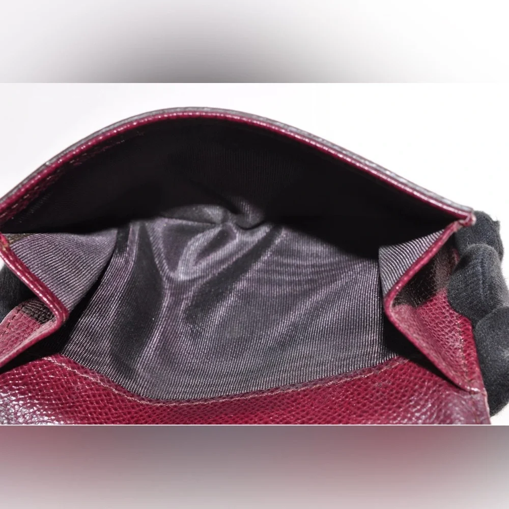 Salvatore Ferragamo Vara Ribbon Bi-Fold Wallet Leather Wine Red Auth EUC - Picture 11 of 16